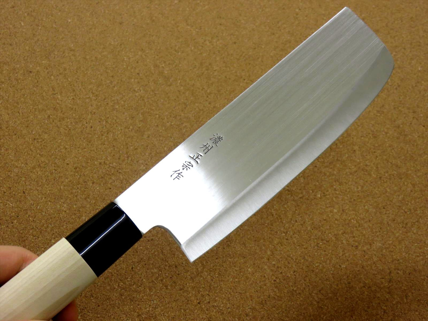 Japanese Masamune Kitchen Nakiri Knife 160mm 6" Natural Wood Handle SEKI JAPAN