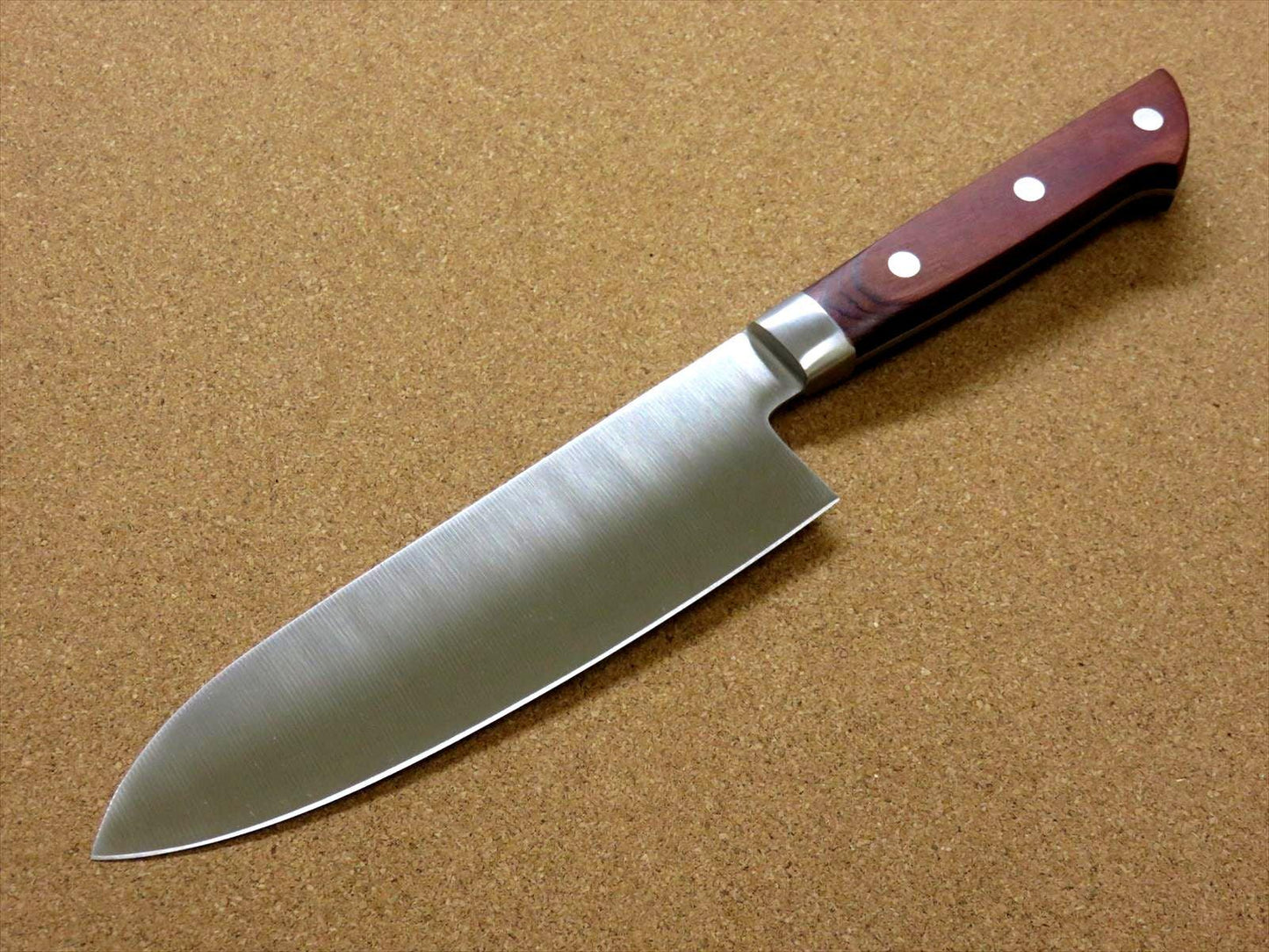 Japanese Masamune Kitchen Santoku Knife 165mm 6 inch Brown Plywood SEKI JAPAN