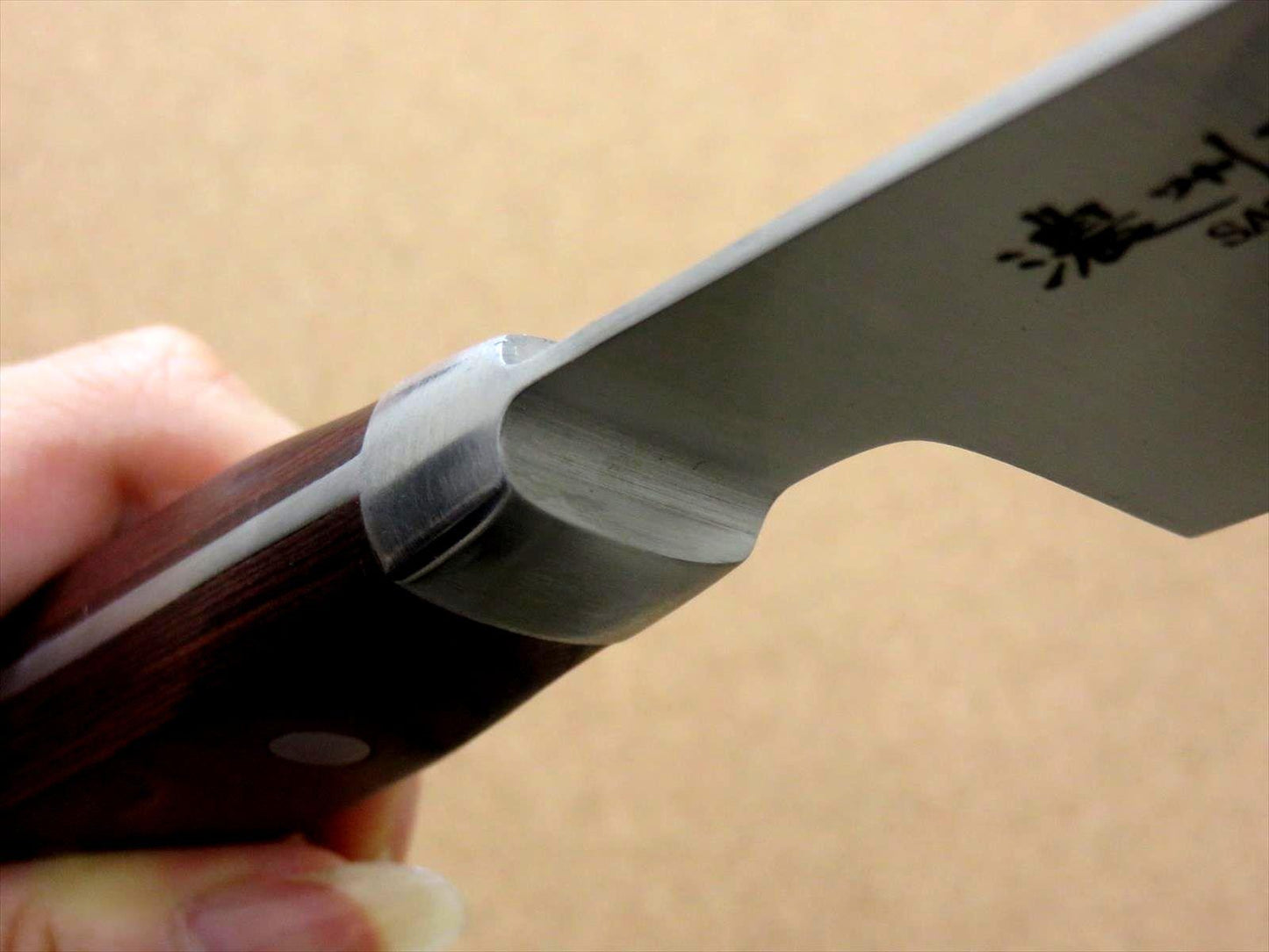 Japanese Masamune Kitchen Santoku Knife 165mm 6 inch Brown Plywood SEKI JAPAN