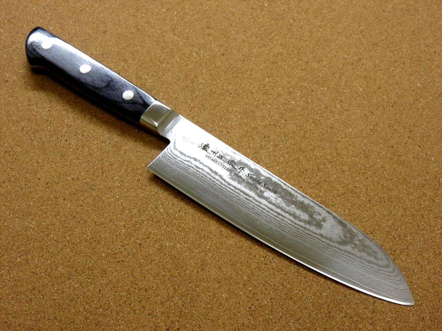 Japanese Masamune Kitchen Santoku Knife 180mm 7 inch Damascus 69 Layers JAPAN