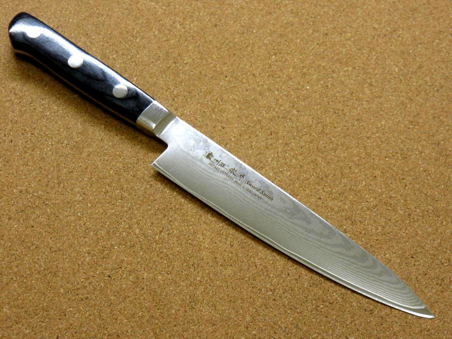 Japanese Masamune Kitchen Utility Knife 150mm 6 in Damascus 69 Layers SEKI JAPAN