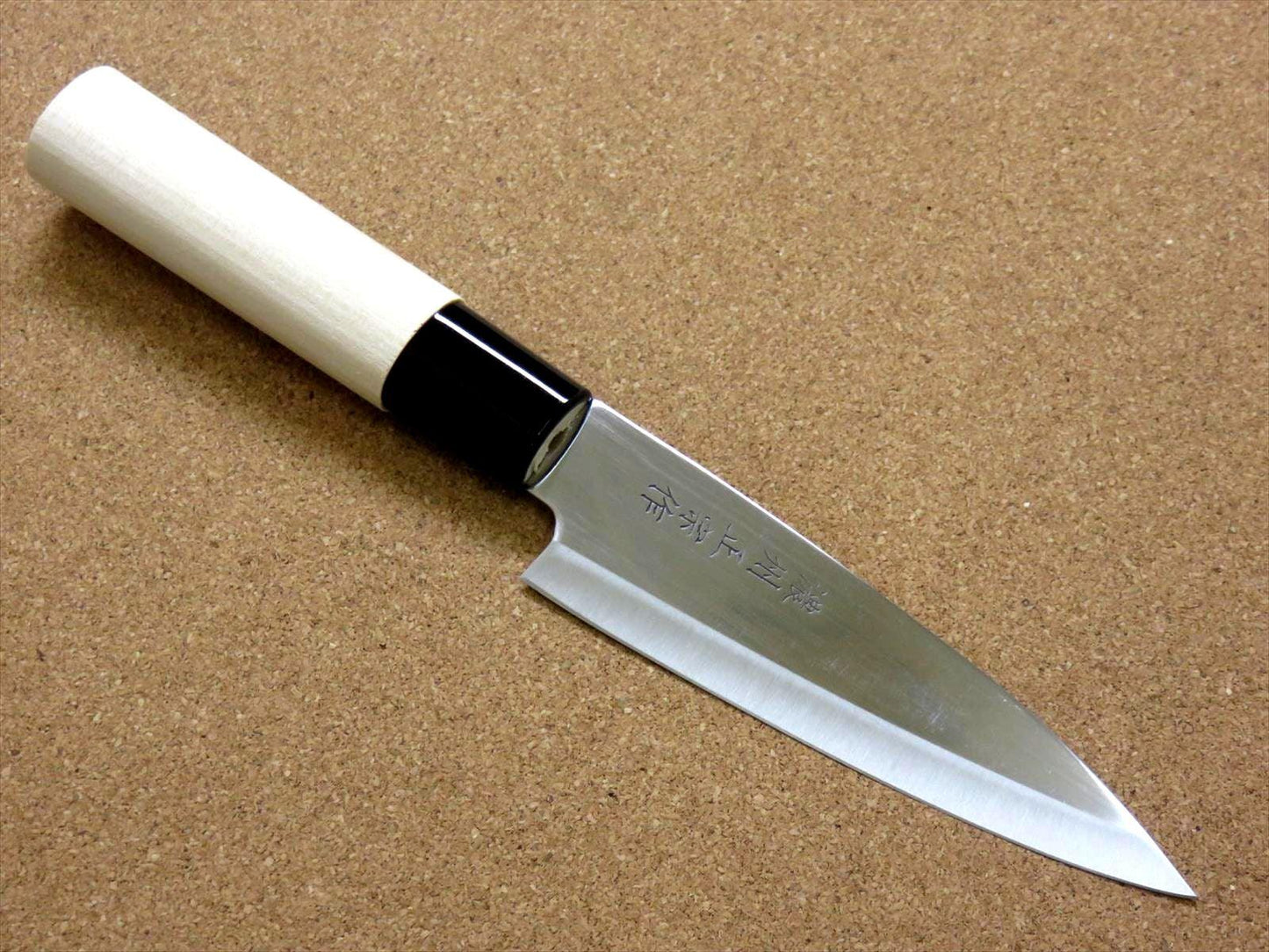 Japanese Masamune Kitchen Utility Knife 5 inch Natural Wood Handle SEKI JAPAN