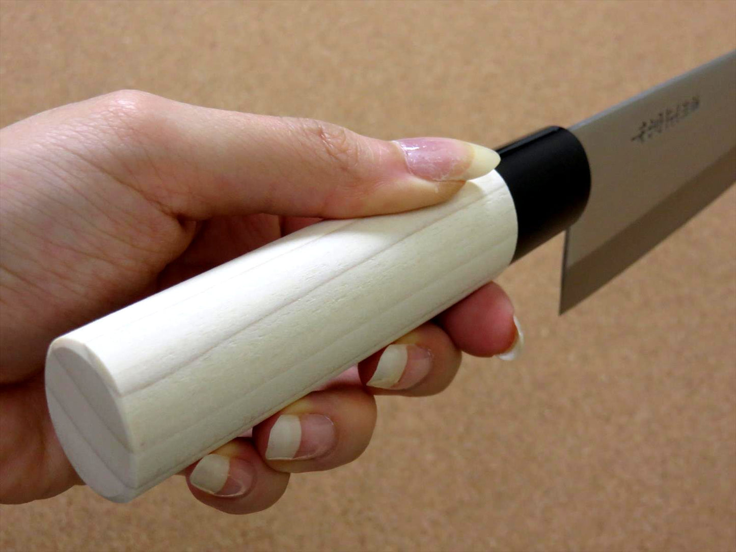 Japanese Masamune Kitchen Santoku Knife 7 inch Natural Wood Handle SEKI JAPAN