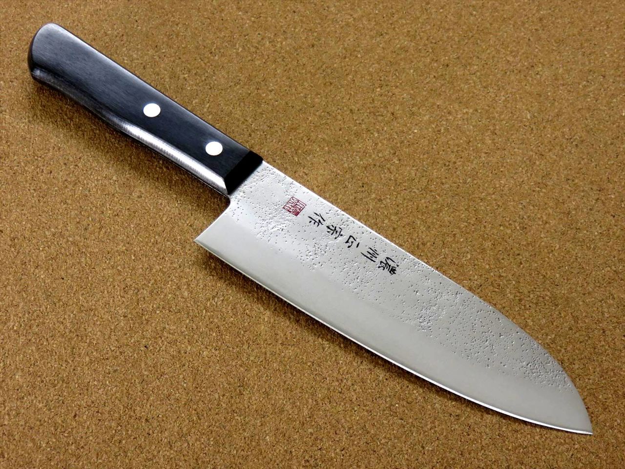 Japanese Masamune Kitchen Santoku Knife 6.7" Nashiji Laminated plywood SEKI JAPAN