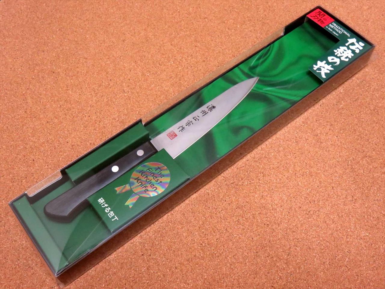 Japanese Masamune Kitchen Utility Knife 4.7" Nashiji Laminated plywood SEKI JAPAN