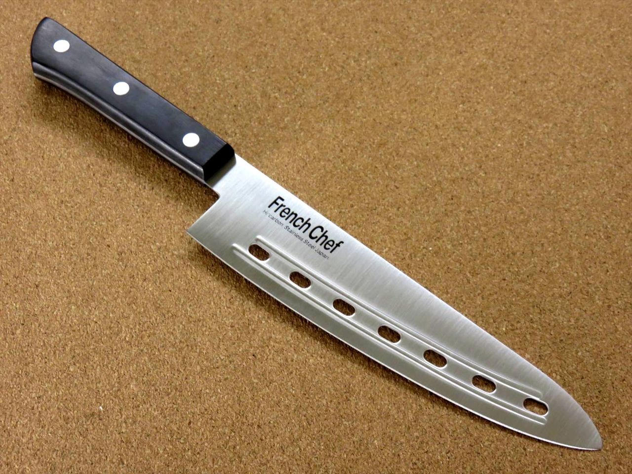 Japanese Masamune Kitchen Perforated Chef's Knife 7.1" Phenol resin Handle SEKI JAPAN