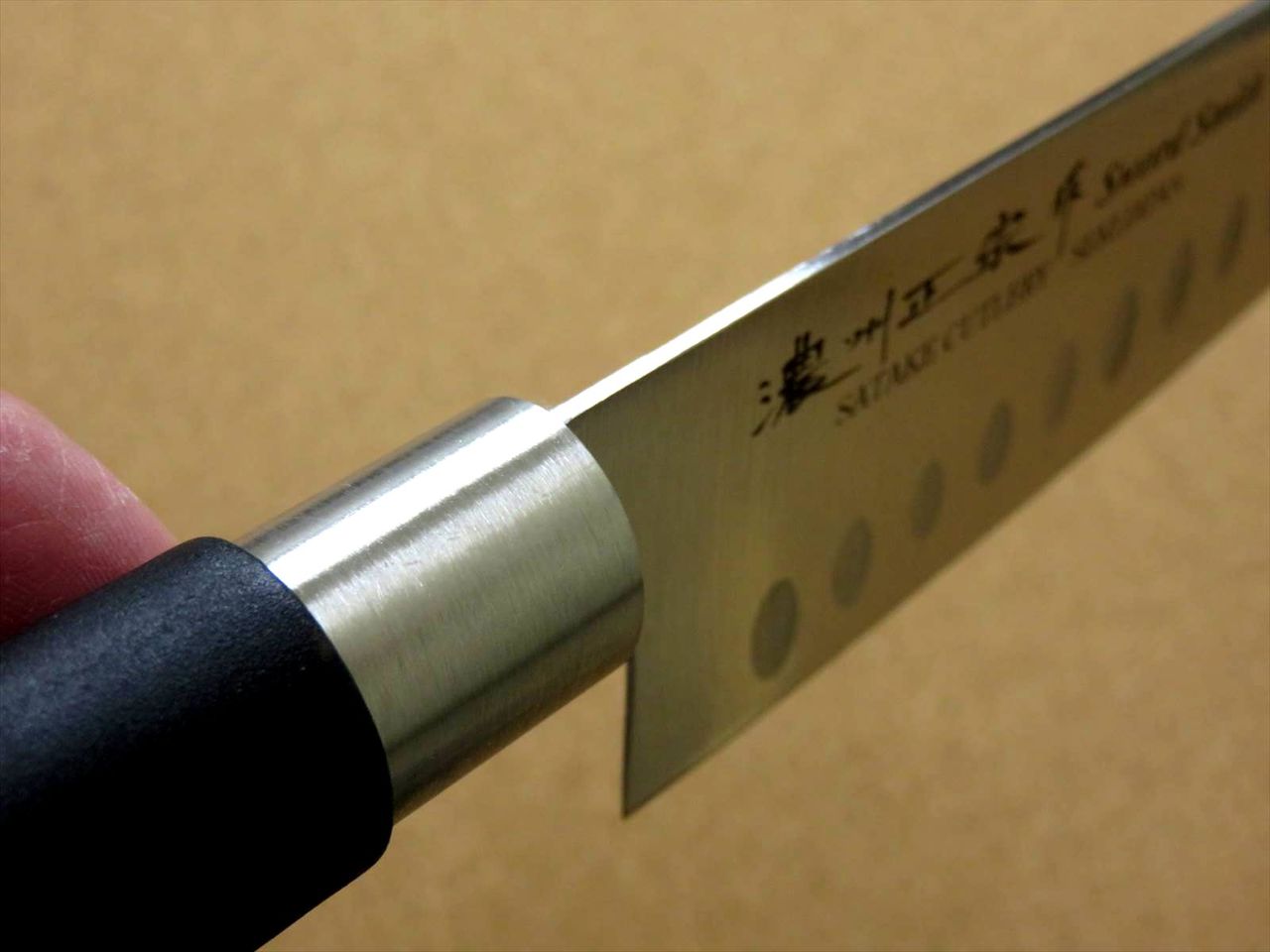 Japanese Masamune Kitchen Dimple Santoku Knife 170mm 6.7 inch Round handle SEKI JAPAN