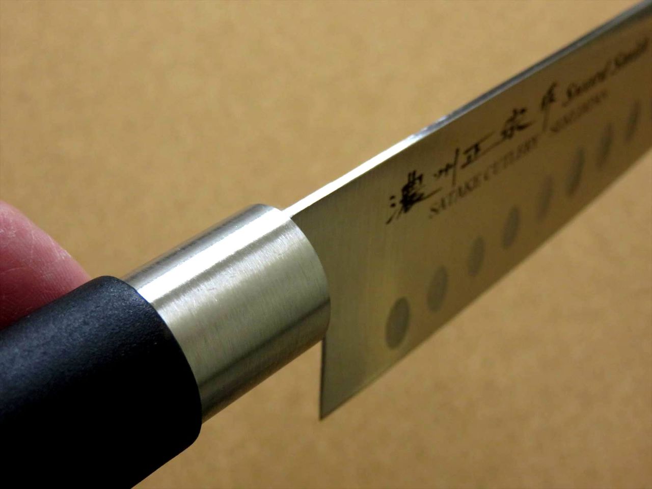 Japanese Masamune Kitchen Dimple Santoku Knife 170mm 6.7 inch Round handle SEKI JAPAN