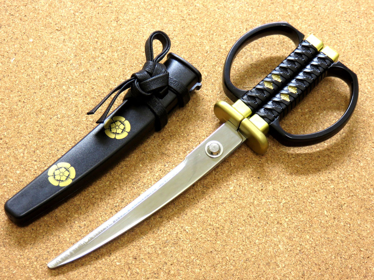 Japanese NIKKEN Samurai Design Paper Scissors Nobunaga Oda Right handed JAPAN