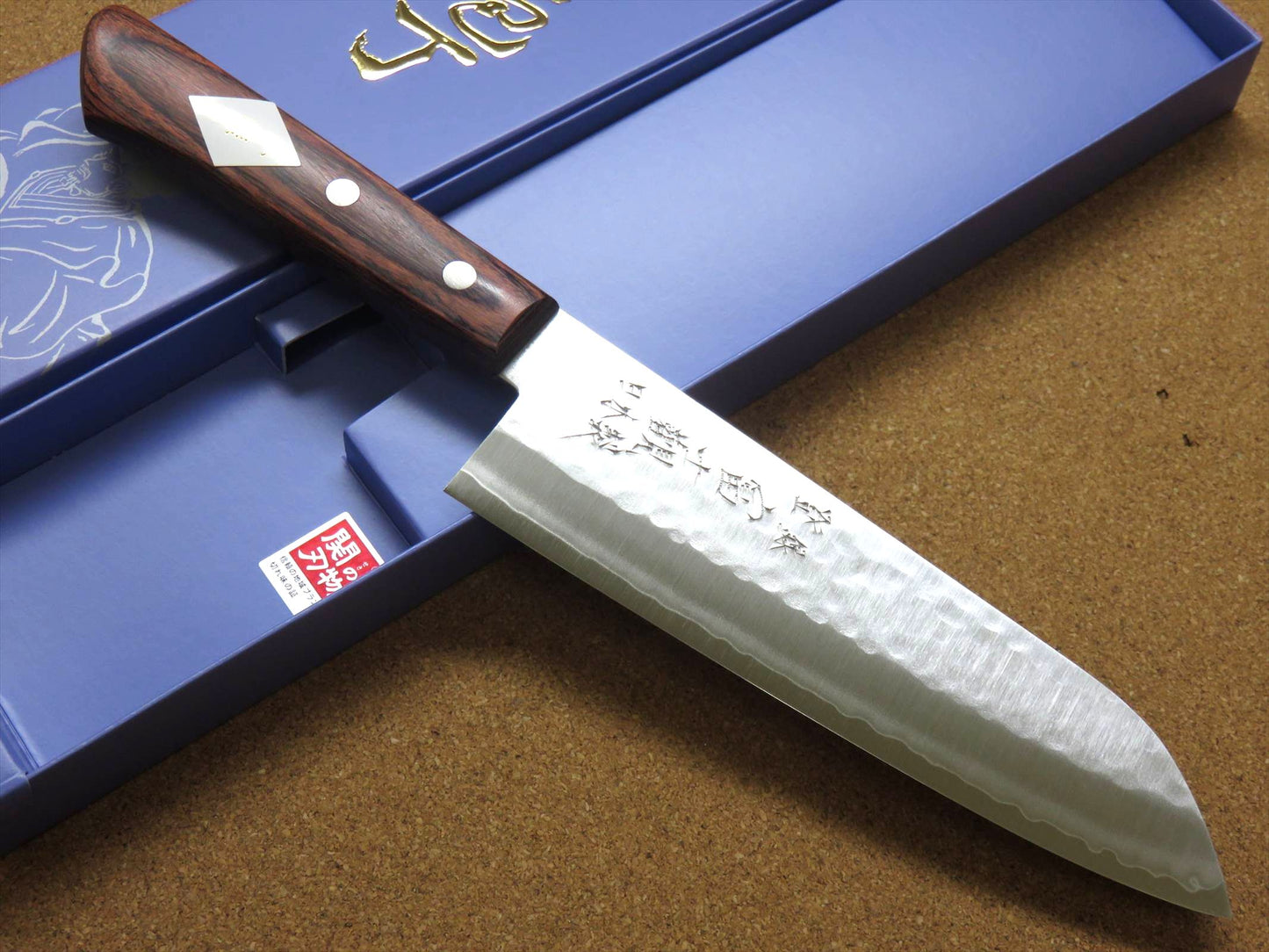 Japanese Kitchen Santoku Knife 170mm 6.7 inch 3 Layers VG-1 Hammer Forged JAPAN