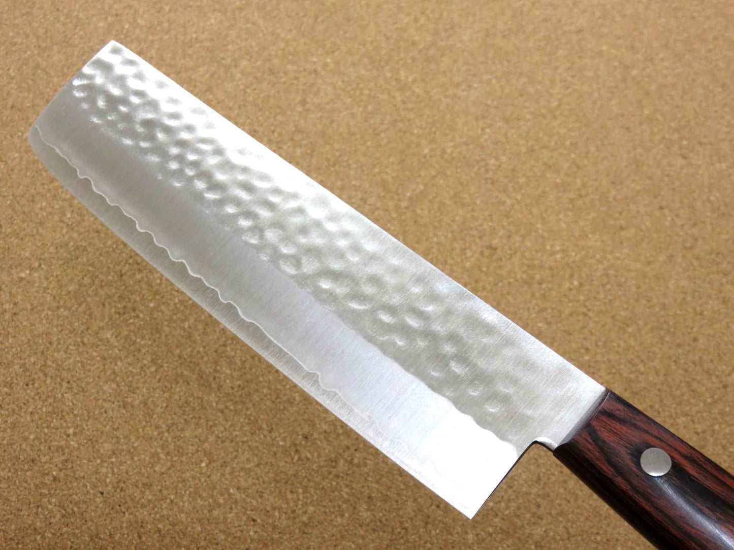 Japanese Kitchen Nakiri Vegetable Knife 165mm 6.5 inch 3 Layers Hammered JAPAN