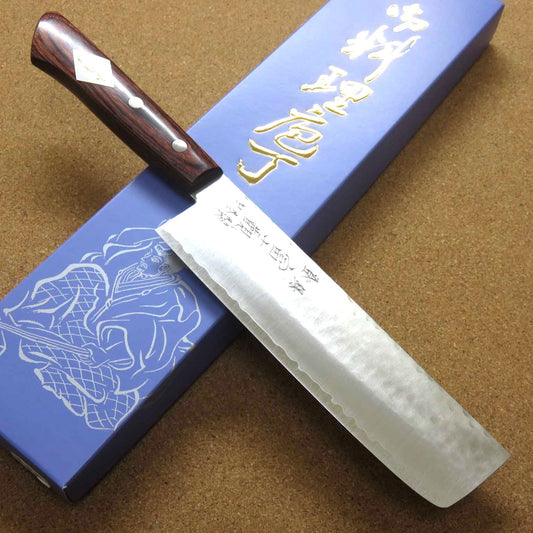 Japanese Kitchen Nakiri Vegetable Knife 165mm 6.5 inch 3 Layers Hammered JAPAN