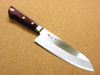 Japanese Masamune Kitchen Santoku Knife 170mm 7 in Bokashi 3 Layers SEKI JAPAN