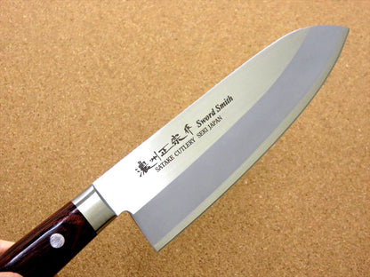 Japanese Masamune Kitchen Santoku Knife 170mm 7 in Bokashi 3 Layers SEKI JAPAN