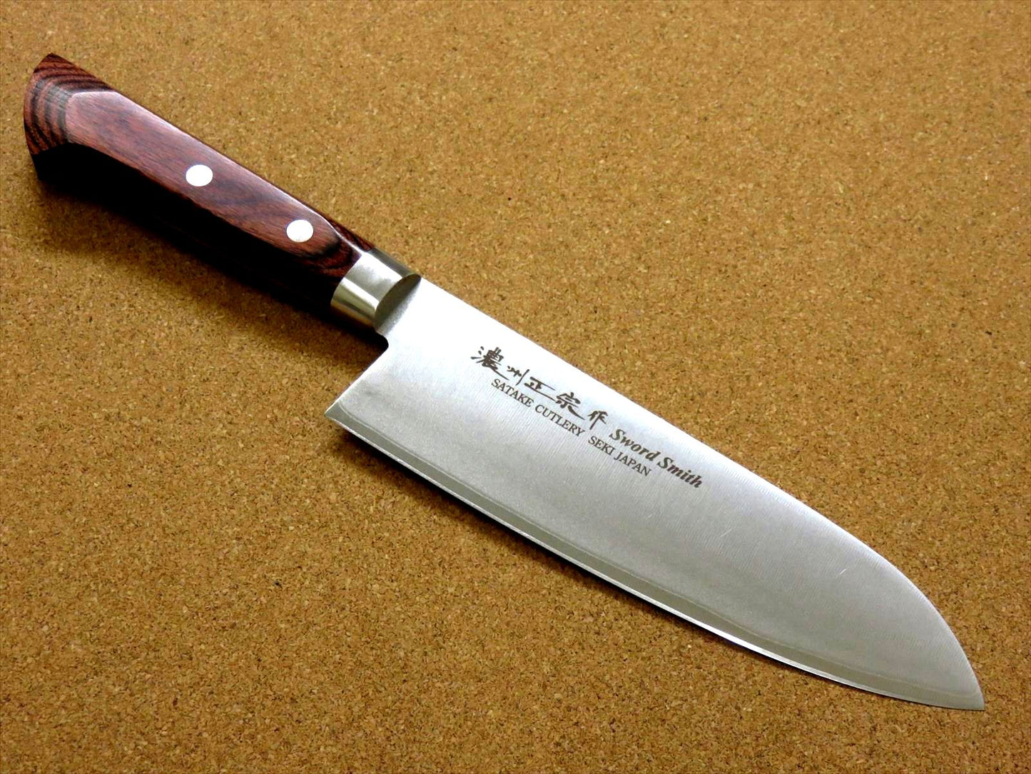 Japanese Masamune Kitchen Santoku Knife 170mm 7 in Warikomi 3 Layers SEKI JAPAN