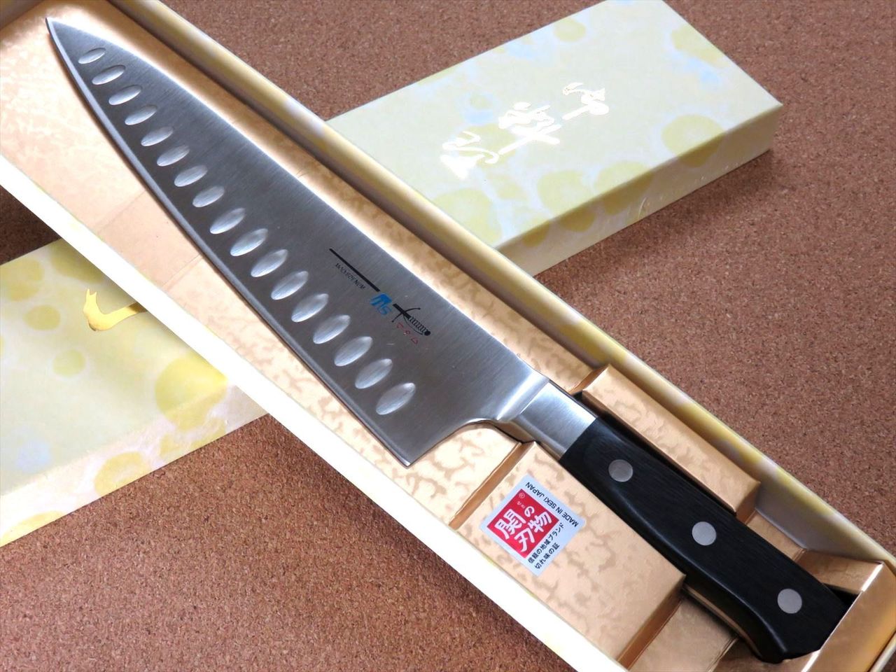 Japanese Kitchen Dimple Gyuto Chef Knife 205mm 8 inch Bolster Handle SEKI JAPAN