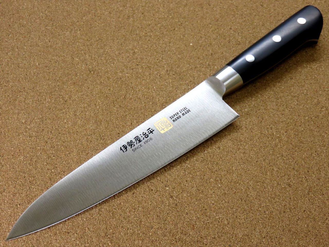 Japanese SETO ISEYA-F Kitchen Gyuto Chef's Knife 7.1" Micarta Bolster SEKI JAPAN