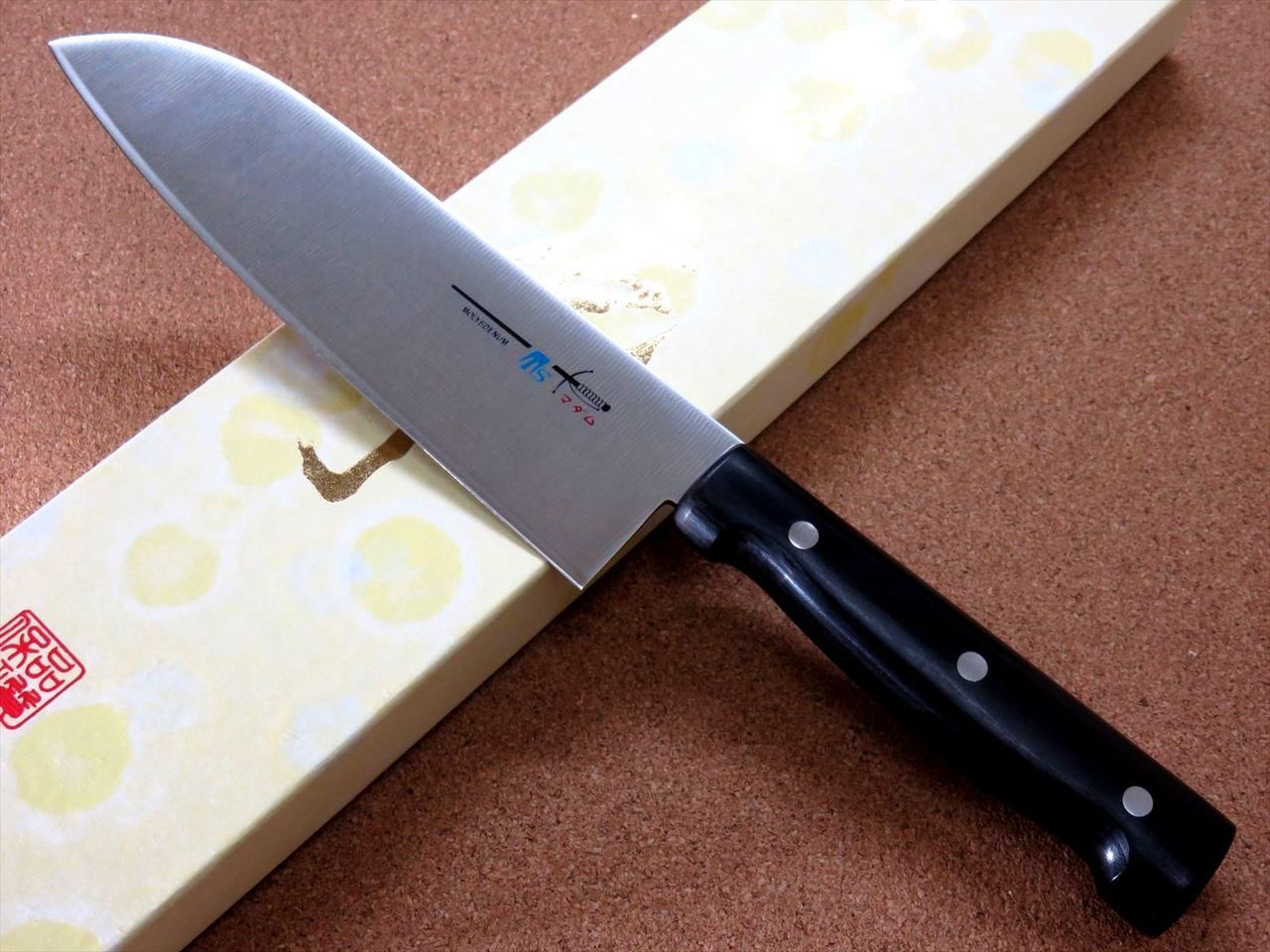 Japanese Kitchen Santoku Knife 170mm 6.7 inch Round handle SEKI JAPAN Japonais