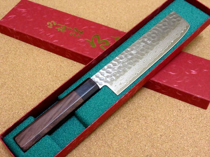 Japanese Kitchen Nakiri Vegetable Knife 160mm 6.3 inch Damascus 45 Layers JAPAN