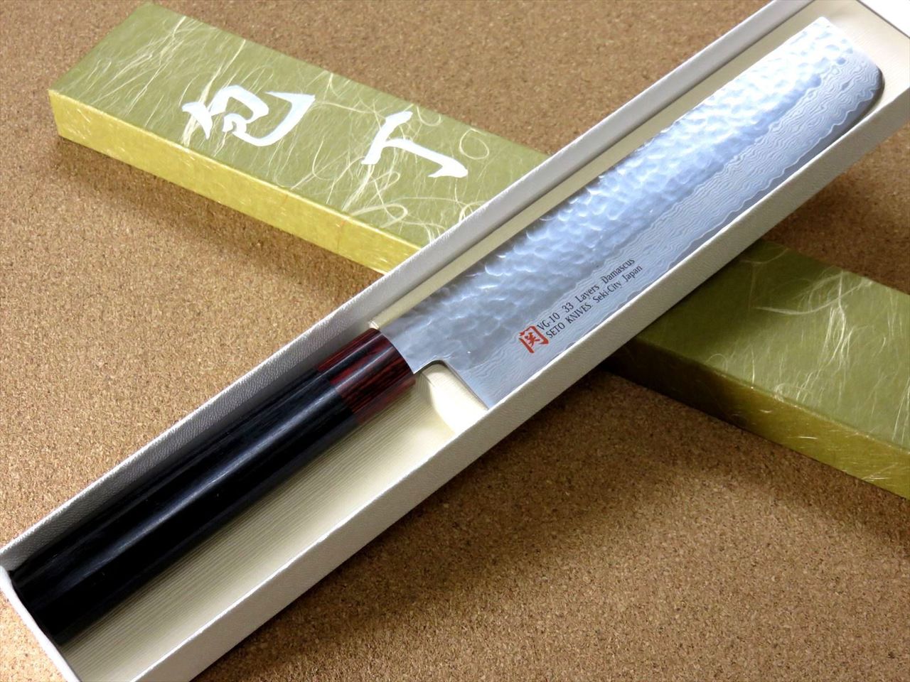 Japanese SETO ISEYA-I Kitchen Vegetable Knife 7.1" Damascus Hammered SEKI JAPAN