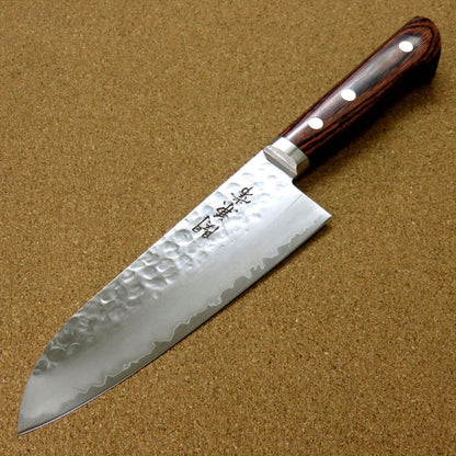 Japanese Kanetsune Kitchen Santoku Knife 165mm 6.5 inch Hammer Forged SEKI JAPAN