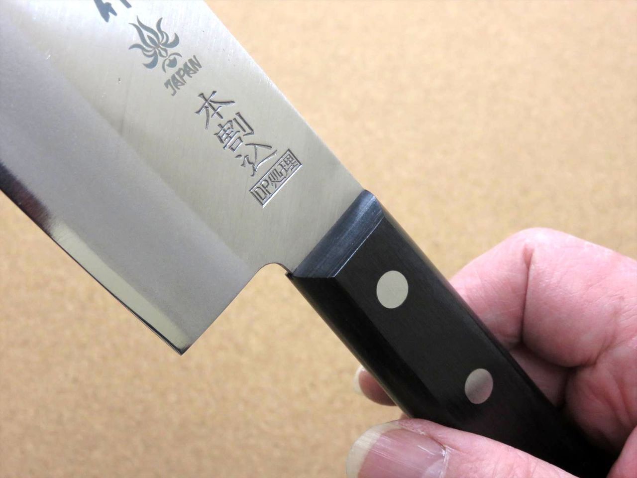 Japanese Kanetsune Kitchen Nakiri Vegetable Knife 6.5" Carbon 3 layer SEKI JAPAN