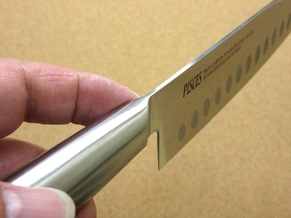 Japanese Pisces Kitchen Dimple Santoku Knife 6.7" Stainless Handle SEKI JAPAN