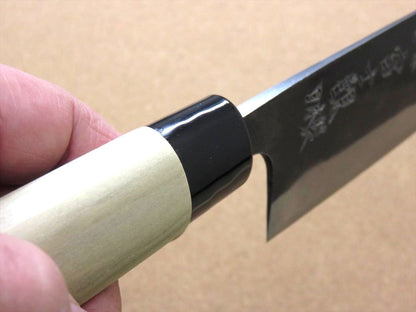 Japanese Kitchen Nakiri Vegetable Knife 6.3 inch Kuro-Uchi Blue Steel #2 JAPAN