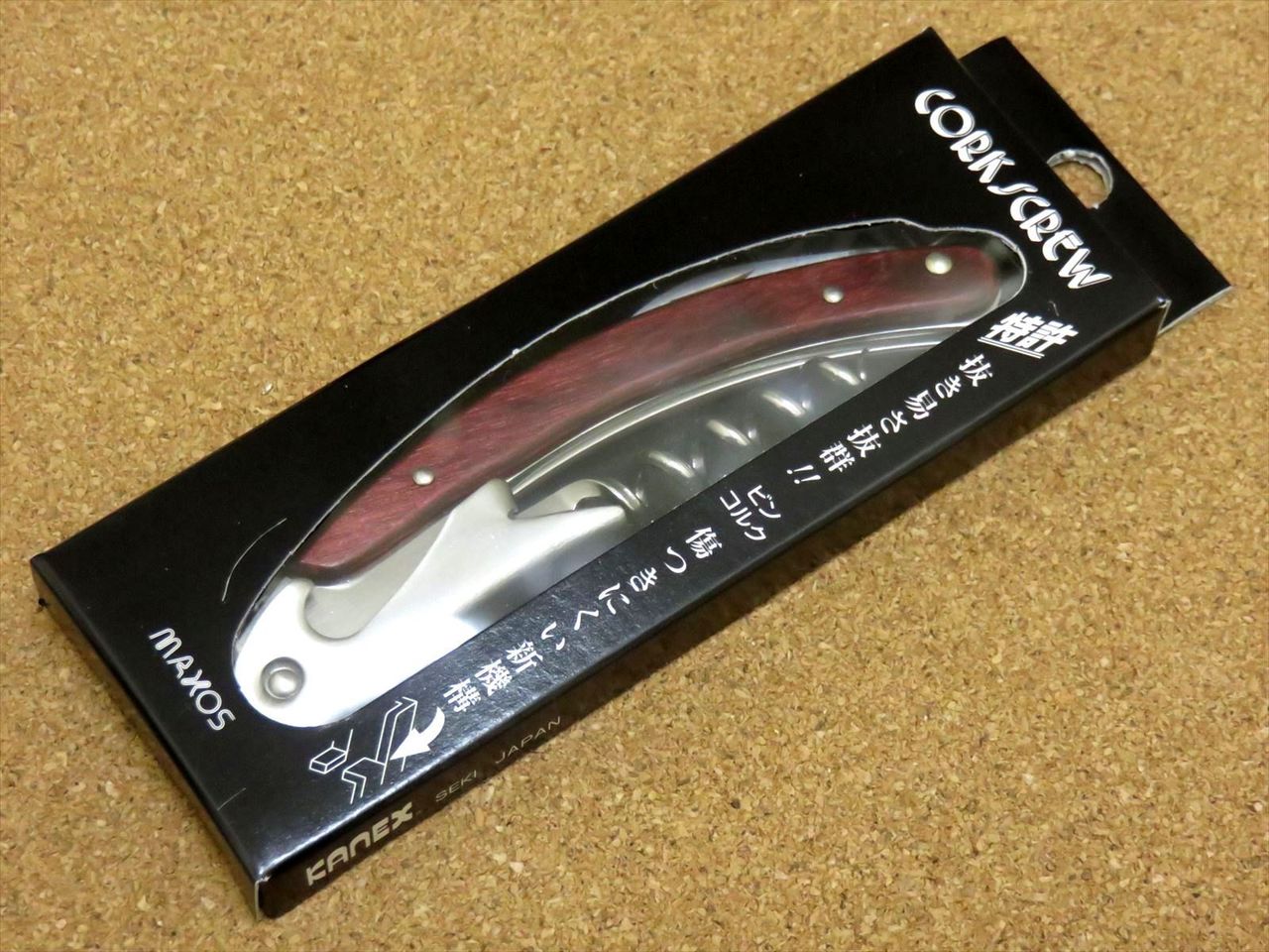 Japanese Sommelier Knife Corkscrew Wine Bottle Opener Red Plywood SEKI JAPAN