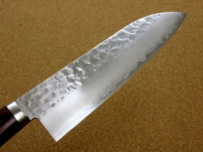 Japanese Kanetsune Kitchen Santoku Knife 165mm 6.5 inch Hammer Forged SEKI JAPAN