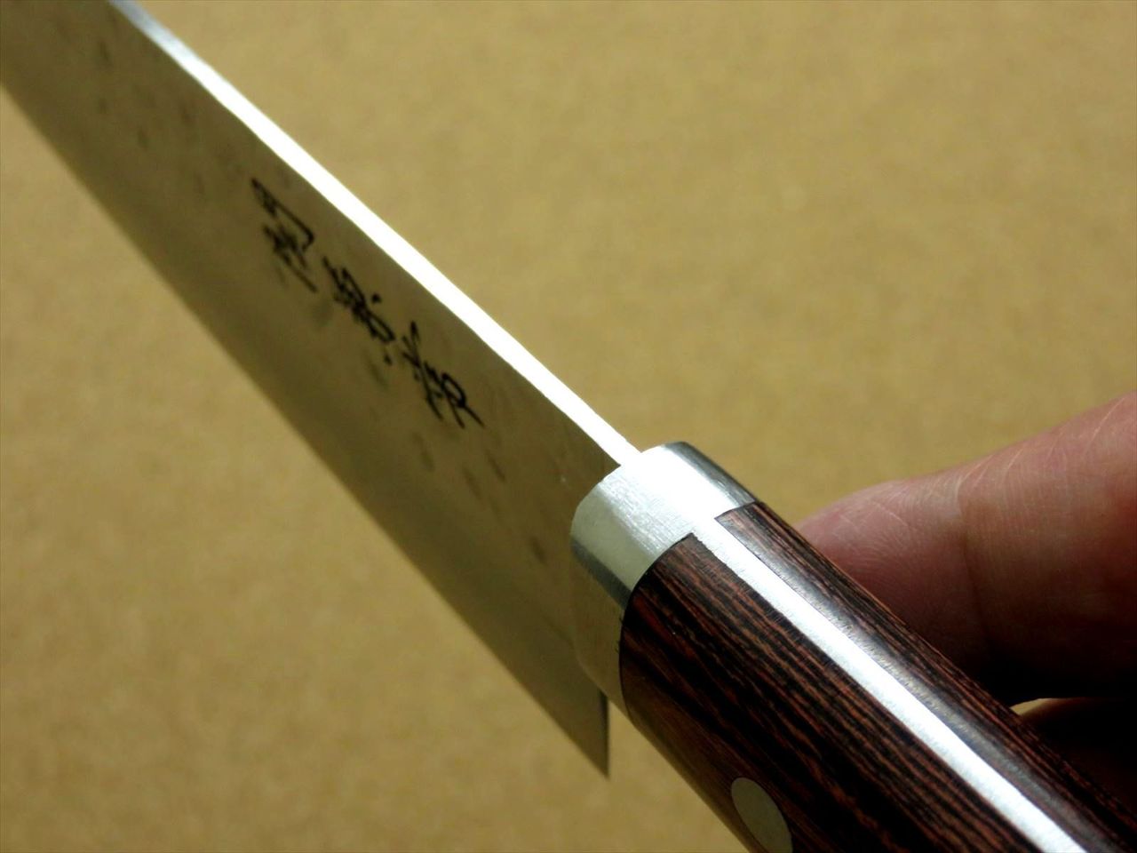 Japanese Kanetsune Kitchen Santoku Knife 165mm 6.5 inch Hammer Forged SEKI JAPAN