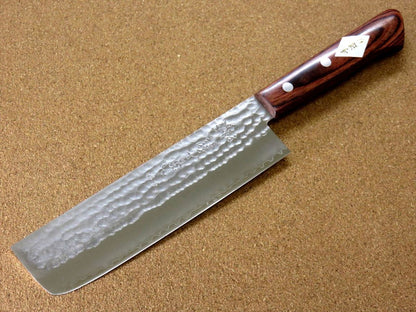 Japanese Kitchen Nakiri Vegetable Knife 165mm 6.5 inch 3 Layers Hammered JAPAN