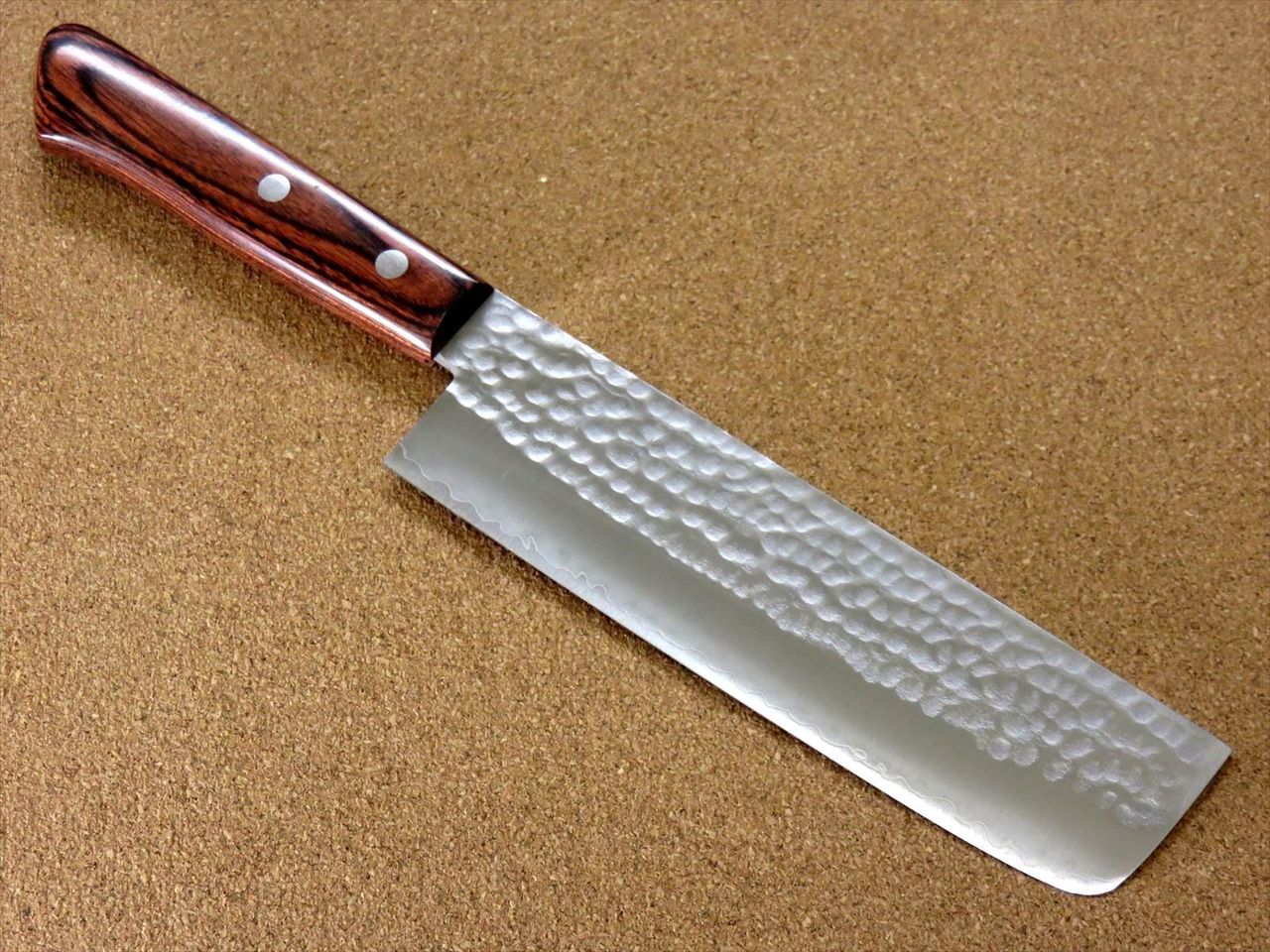 Japanese Kitchen Nakiri Vegetable Knife 165mm 6.5 inch 3 Layers Hammered JAPAN