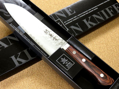 Japanese Kanetsune Kitchen Santoku Knife 165mm 6.5 inch Hammer Forged SEKI JAPAN