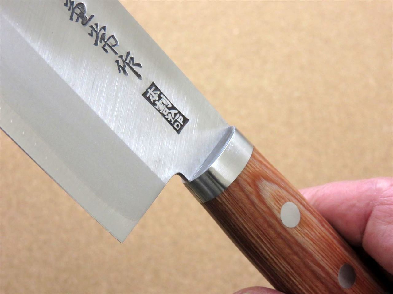 Japanese Kanetsune Kitchen Nakiri Knife 6.5" Carbon steel 3 Layers SEKI JAPAN