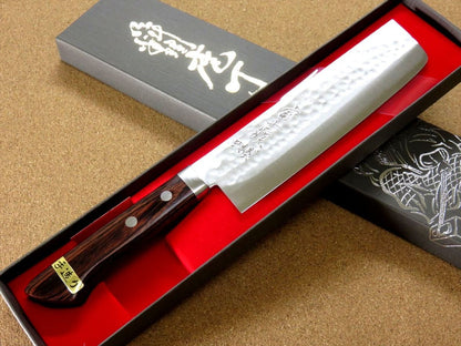 Japanese Kitchen Vegetable Knife 165mm 6.5 inch 3 Layers Hammered Bolster JAPAN