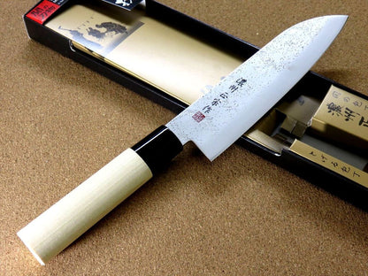 Japanese Masamune Kitchen Santoku Knife 170mm 6.7 inch Nashiji blade SEKI JAPAN