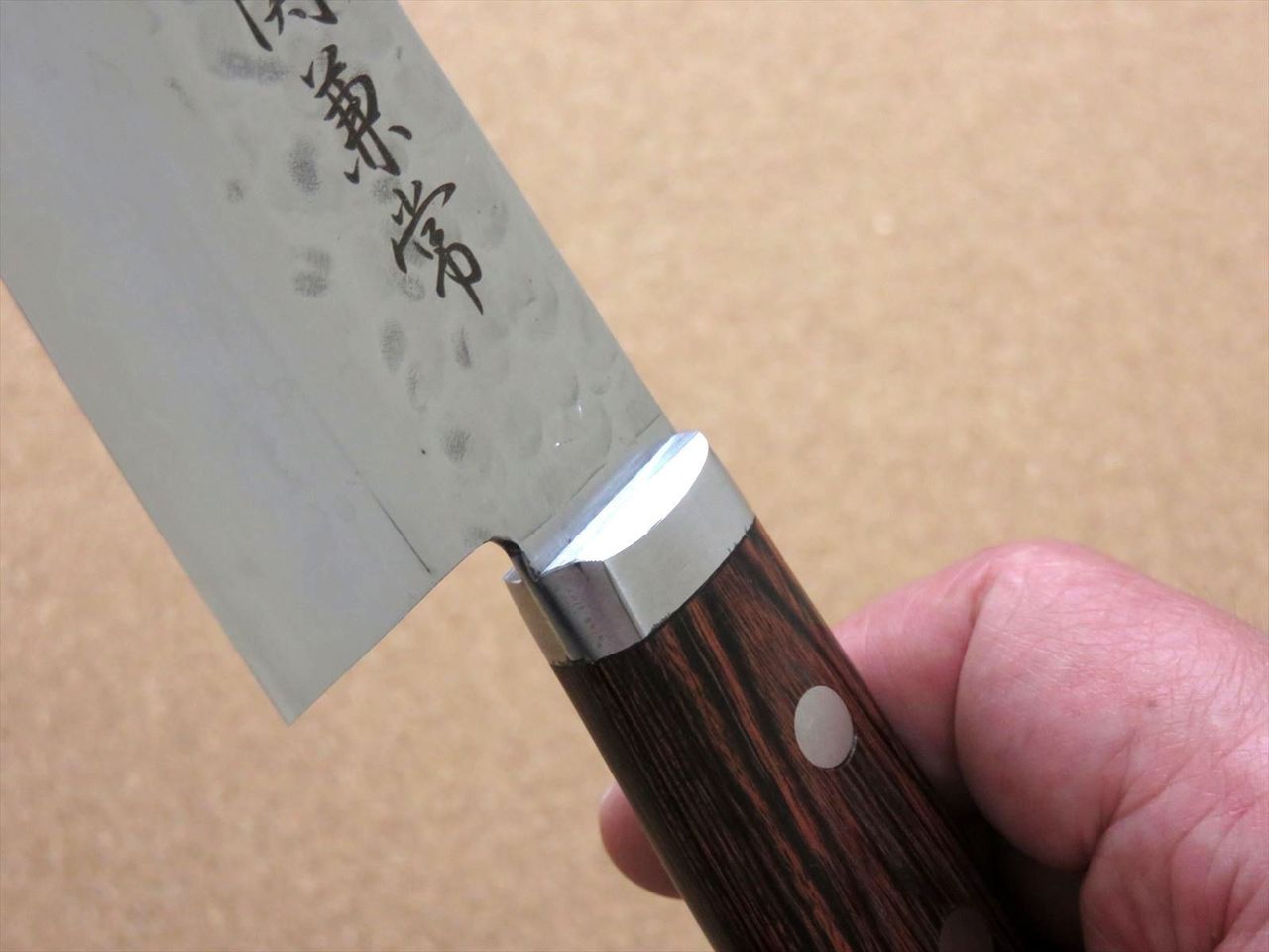 Japanese Kanetsune Kitchen Santoku Knife 165mm 6.5 inch Hammer Forged SEKI JAPAN