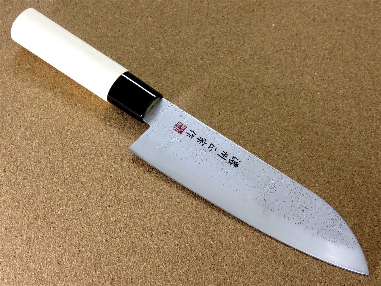 Japanese Masamune Kitchen Santoku Knife 170mm 6.7 inch Nashiji blade SEKI JAPAN