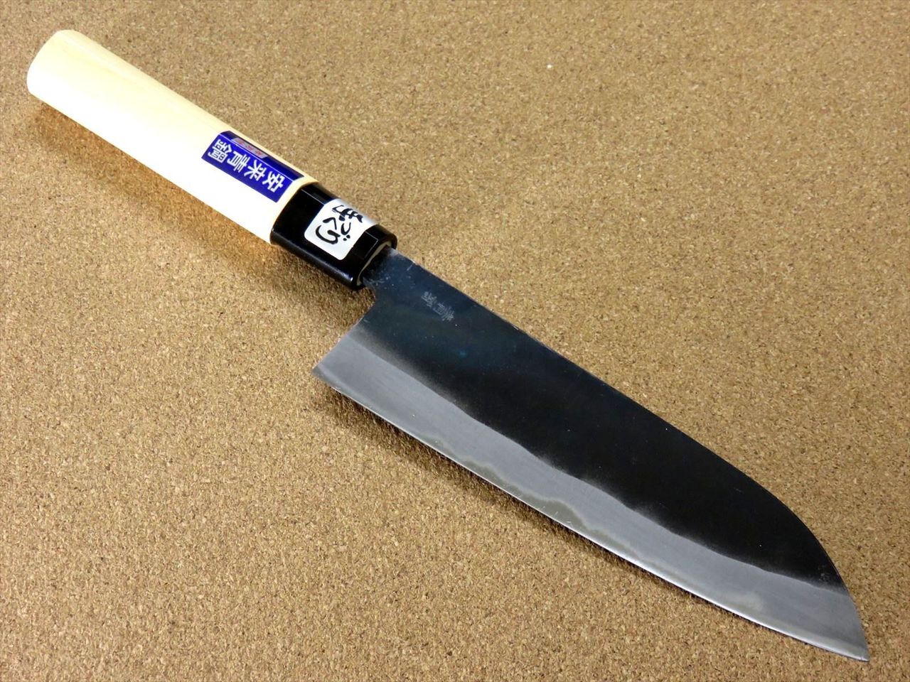 Handmade Japanese chef's knife made in Japan/Santoku All-purpose Japanese  kitchen knife 165mm (6.5 inch) / Blue steel No.2 / Park tree & buffalo