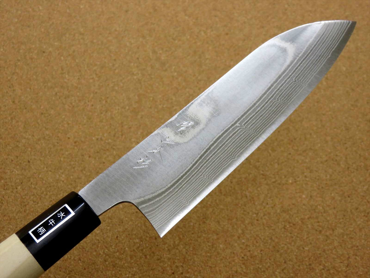 Japanese Fine Craft Kitchen Santoku Knife 7 in 10A Damascus 33 Layers SEKI JAPAN