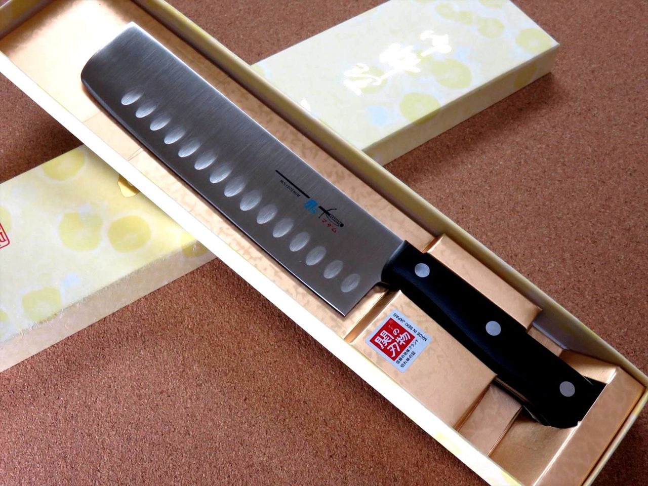 Japanese TS madam Kitchen Dimple Nakiri Vegetable Knife 175mm 7 inch SEKI JAPAN