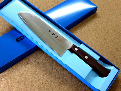Japanese Kitchen Santoku Knife 165mm 6.5" Natural Rose Wood Handle SEKI JAPAN