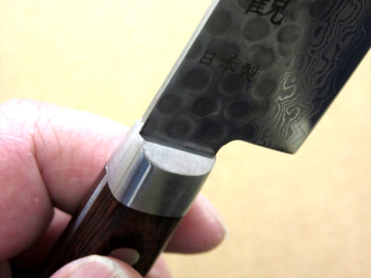 Japanese FUJIMI Kitchen Utility Knife 5.5" Hammer Forged VG-10 Damascus From JAPAN