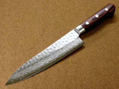 Japanese FUJIMI Kitchen Chef Knife 7" Hammer Forged VG-10 Damascus From JAPAN