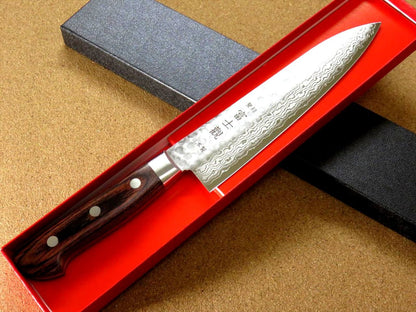 Japanese FUJIMI Kitchen Chef Knife 7" Hammer Forged VG-10 Damascus From JAPAN