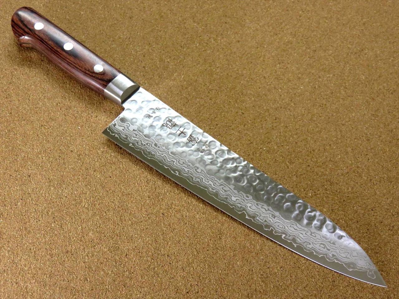 Japanese FUJIMI Kitchen Chef Knife 8" Hammer Forged VG-10 Damascus From JAPAN