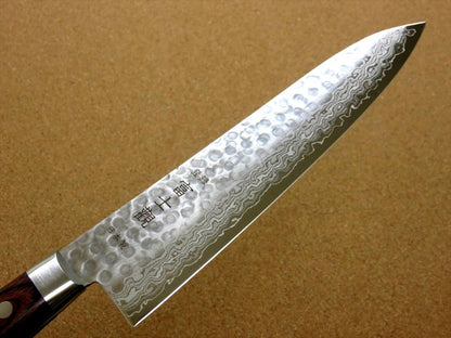 Japanese FUJIMI Kitchen Chef Knife 8" Hammer Forged VG-10 Damascus From JAPAN