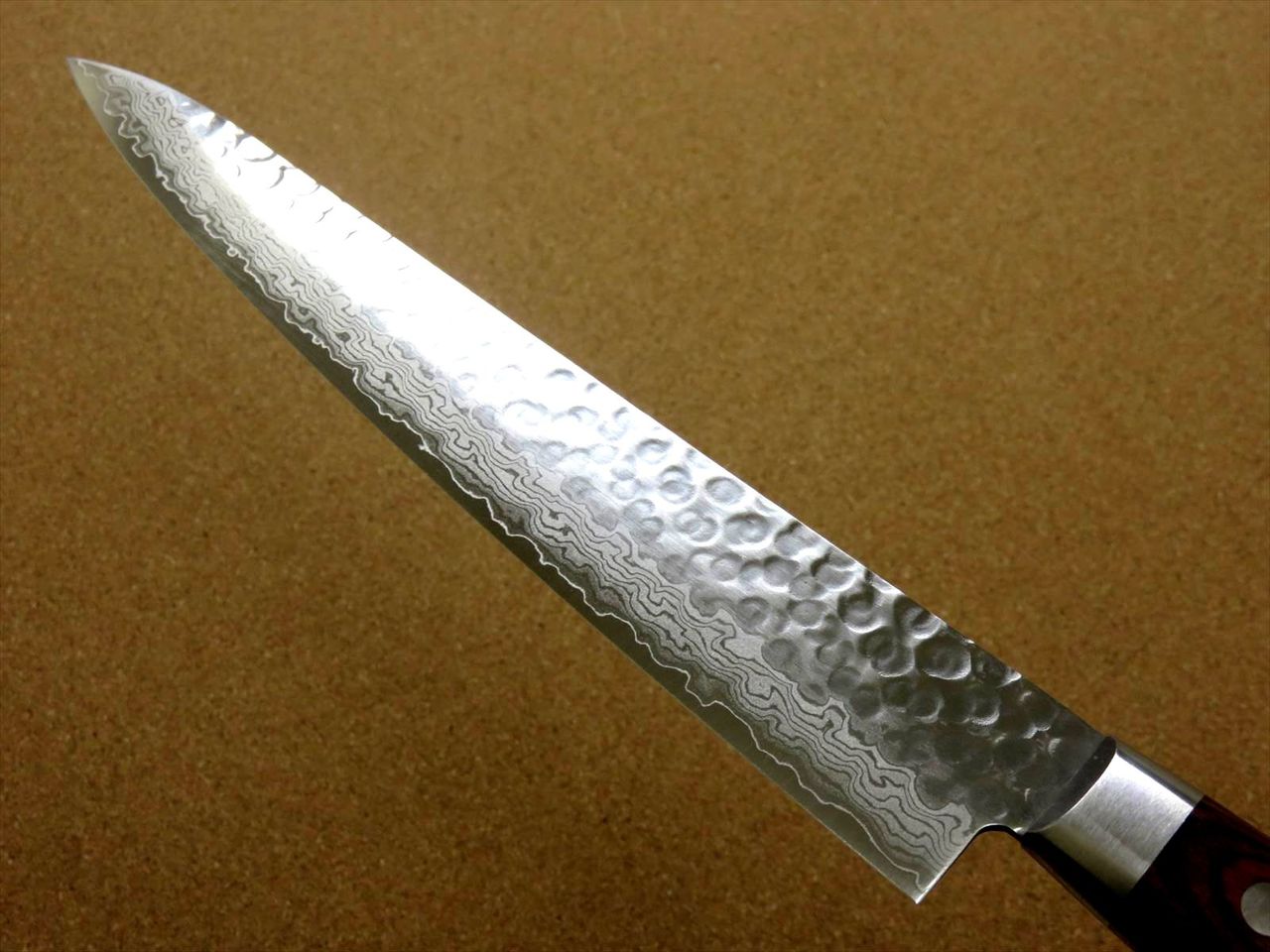 Japanese FUJIMI Kitchen Slicing Knife 9" Hammer Forged VG-10 Damascus From JAPAN