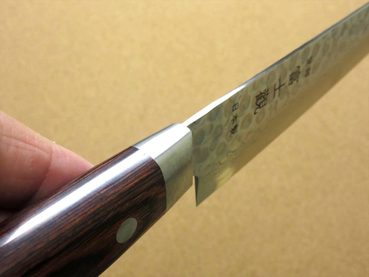 Japanese FUJIMI Kitchen Slicing Knife 9" Hammer Forged VG-10 Damascus From JAPAN